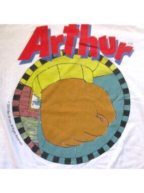 Mens T-shirt Medium VTG 2001 Arthur Cartoon Fist Clenched Marc Brown Delta